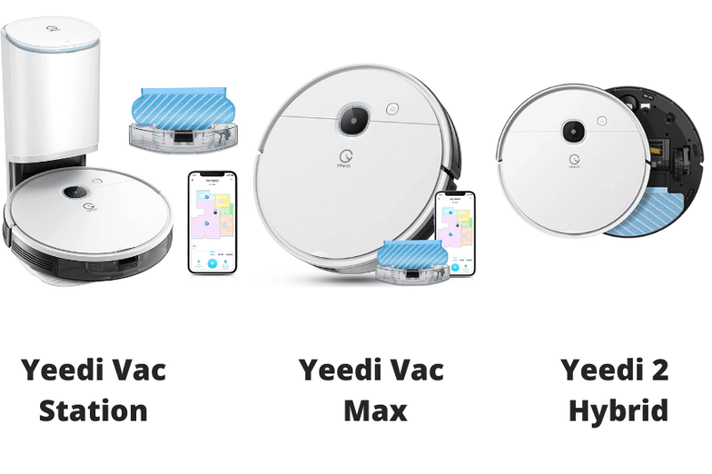 Модели серии Yeedi Vac можно увидеть рядом друг с другом